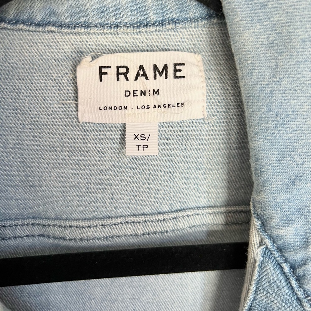 NWOT Frame Willoughby Scallop Hem Denim Jacket XS - Picture 7 of 7
